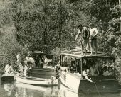 Tarzan film crew being brought to location at Silver Springs.