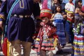 Seminole boy in traditional clothing.