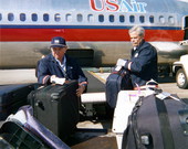 U.S. Senator Bob Graham working for USAir during his 365th workday