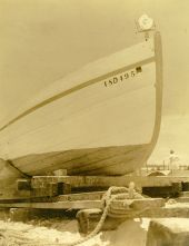 King mackerel fishing boat dry docked for repairs - Riviera Beach, Florida.