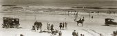 Postcard showing people on the Florida beach.