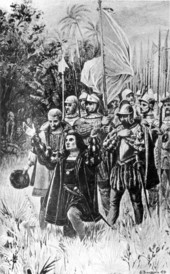 Drawing of Jean Ribaut and his troops