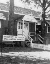 A TBUF student on steps of a building at FSCW - Tallahassee, Florida.