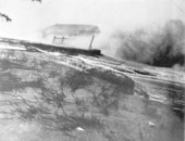 Beach and bathhouse during hurricane of 1926 - Boca Grande, Florida