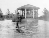 Gazebo under water after hurricane of 1926 - Boca Grande, Florida