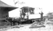 Panacea tram car at the depot - Sopchoppy, Florida