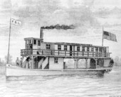 Drawing of the steamboat F.S. Lewis - Gainesville, Florida