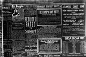 Atlantic Coast Line Railroad advertisement and Seaboard Air Line Railway schedule