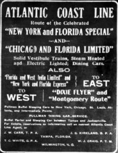 Atlantic Coast Line Railroad advertisement
