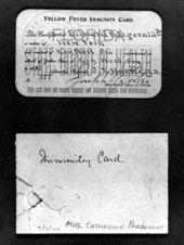 Yellow fever immunity identification card for Edward Fitzgerald Jr. issued by the Florida State Board of Health