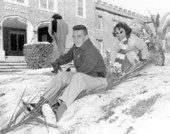 Florida State University students enjoying a day of snow - Tallahassee, Florida.