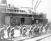 10th U.S. Cavalry embarking for Cuba aboard transport "23" Vigilancia - Port Tampa, Florida.