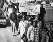 Florida A&M University students on a protest march - Tallahassee, Florida.