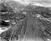 Aerial view of railyard for Union Terminal - Jacksonville, Florida