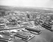 Aerial view of the Atlantic Coast Line Railroad docks - Jacksonville, Florida.