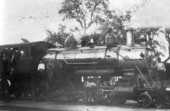 Atlantic Coast Line Railroad steam engine and employees - Fort Myers, Florida.