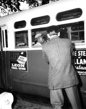 Reverend C. K. Steele (on left), and Reverend H. McNeal Harris protesting segregated bus seating in Tallahassee.