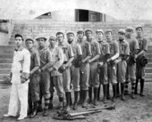 Baseball team on the steps of the capitol - Tallahassee, Florida.