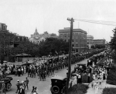 Home guards marching in parade to honor World War I draftees - Tampa, Florida.