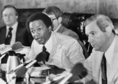 Florida's 37th Governor Reubin Askew and his cabinet members in the meeting - Tallahassee, Florida.