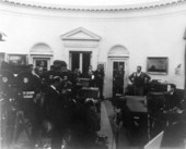 President John F. Kennedy delivering his ultimatum to the Russians and announcing the U.S. naval blockade of Cuba.