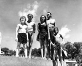 Some members of the cast for the film "Tarzan's Secret Treasure" - Wakulla Springs, Florida.