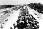 Florida East Coast Railway crew going on siding at Lower Matecumbe Key