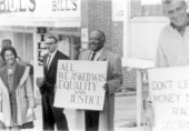 Musician Count Basie joining civil rights demonstrators in front of the Mecca - Tallahassee, Florida.