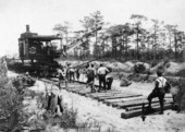 Atlantic Coast Line Railroad laying track - Sebring, Florida.