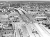 Aerial view of Interstate 95, under construction - Miami, Florida.