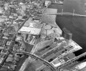 Aerial view of the Atlantic Coast Line Railroad building under construction.