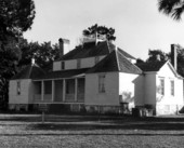 River side of the Zephaniah Kingsley house at the Kingsley Plantation State Park on Fort George Island in Jacksonville, Florida.