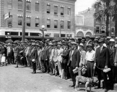 Draftees assembled during World War I - Tampa, Florida.