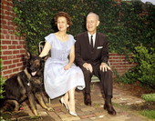 Governor and Mrs. Farris Bryant with their dog