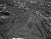 Aerial view of Union Terminal railyard - Jacksonville, Florida.