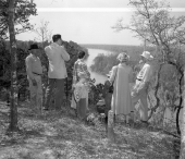 Family looking at the Apalachicola River from a bluff in the "Garden of Eden"