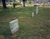 View showing Confederate graves at the Old City Cemetery in Tallahassee, Florida.