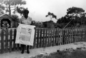 Midwife demonstrating the use of sanitary equipment during a midwifery demonstration in Santa Rosa County, Florida.