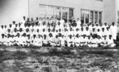 Group portrait of midwives at the Florida State Board of Health Institute for Midwives in St. Augustine, Florida.