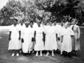 Group portrait at midwife institute in Tallahassee, Florida.