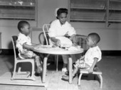 Nurse Grace Kyler working with polio victims at the FAMU Hospital in Tallahassee.