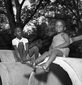 African American boys at a playground on Brevard St. in Tallahassee.