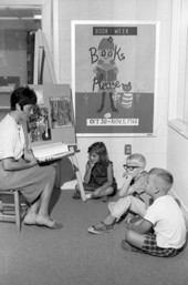 Children listening to a story at the library in Tallahassee.