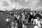 Supporters of presidential candidate George Wallace at Capital Stadium during his campaign rally.