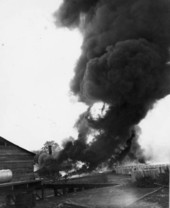 Fire at W.J. Boynton's turpentine still in Tallahassee, Florida.