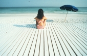 Woman at Gulf Beach, Florida.