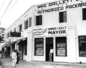 Campaign advertisements at the Mike Dallett Garage.