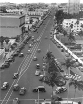 Aerial view of Washington Avenue - Miami Beach, Florida.