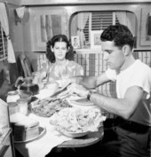 Al and Roey Stickles sit down to have a meal - Everglades National Park, Florida