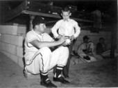 Minor League batting champ Neal Cobb signing baseball for fan - Crestview, Florida